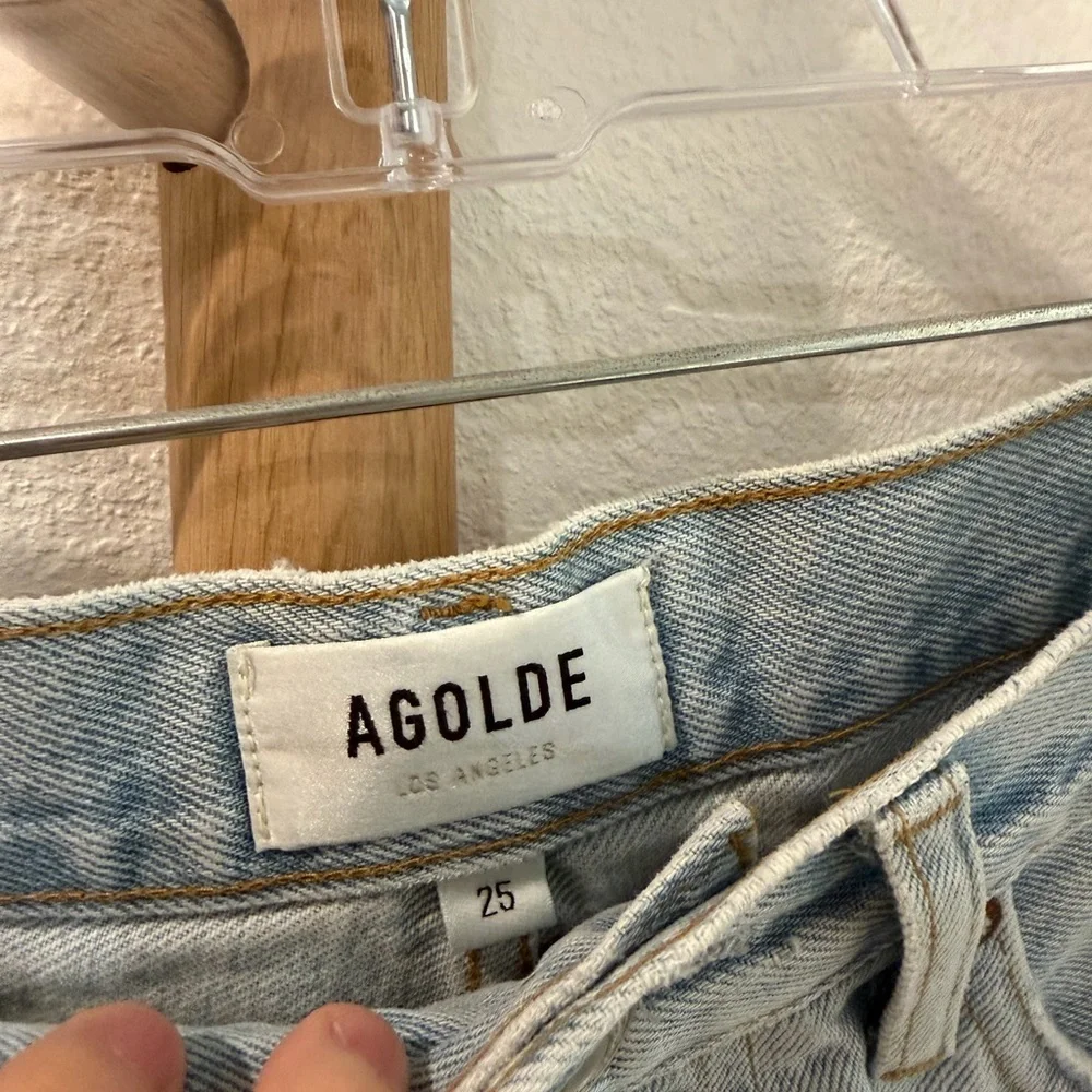 Agolde Parker Long Vintage Denim Shorts